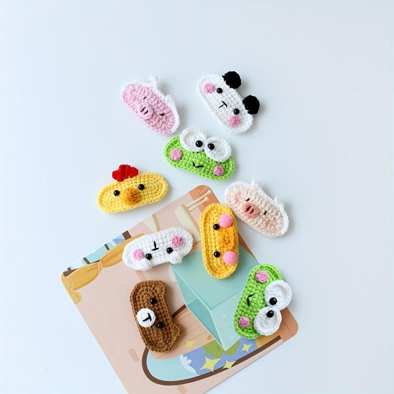 Crochet Animal Hair Clip Cartoon Snap Clip Barrette Summer Hair Slides