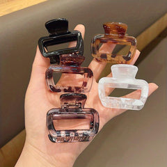 5pcs Leopard Pattern Hair Claw Nonslip Ponytail Holder Hair Clip