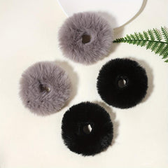 2pcs Fluffy Hair Rope Plush Hair Tie Ponytail Holder Winter Hair Accessories