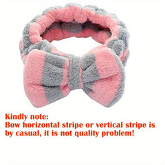 Soft Bow Headbands Coral Fleece Makeup Face Washing