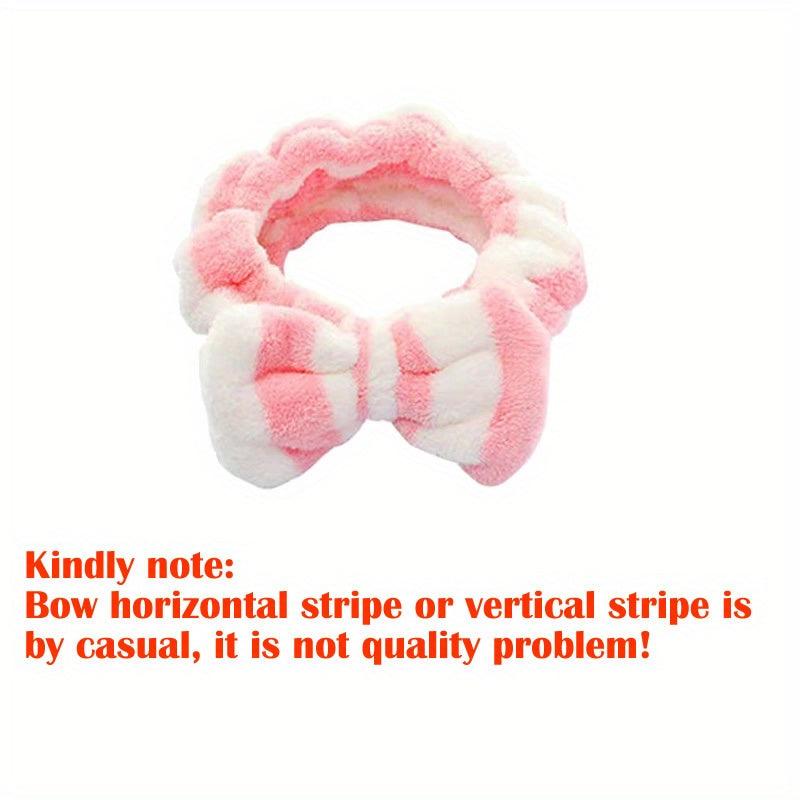 Soft Bow Headbands Coral Fleece Makeup Face Washing