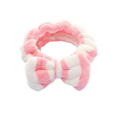 Soft Bow Headbands Coral Fleece Makeup Face Washing