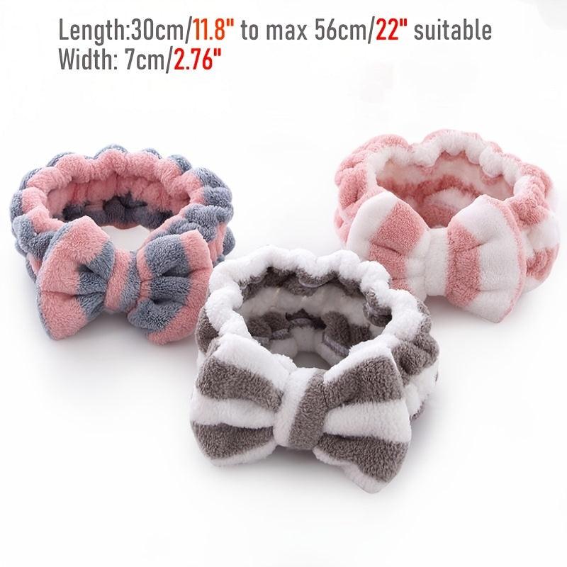 Soft Bow Headbands Coral Fleece Makeup Face Washing