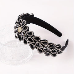 Crystal Rhinestone Headband Baroque Retro Wide Brim Hair Accessory