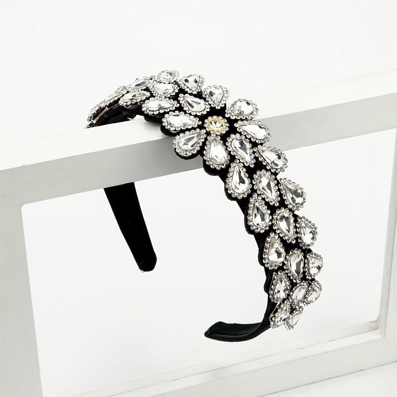 Crystal Rhinestone Headband Baroque Retro Wide Brim Hair Accessory