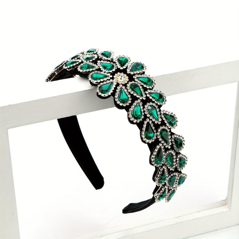Crystal Rhinestone Headband Baroque Retro Wide Brim Hair Accessory