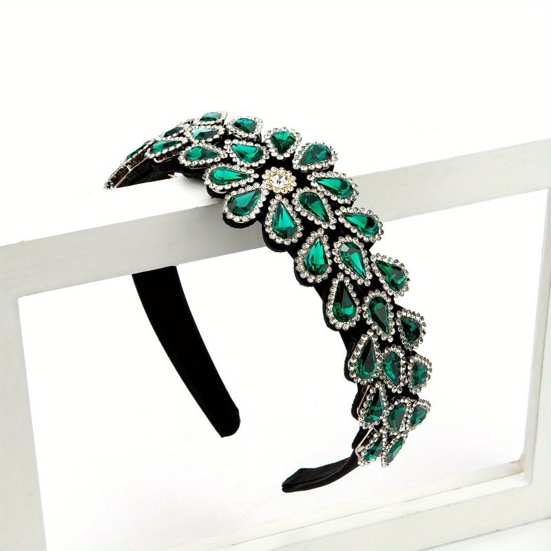 Crystal Rhinestone Headband Baroque Retro Wide Brim Hair Accessory