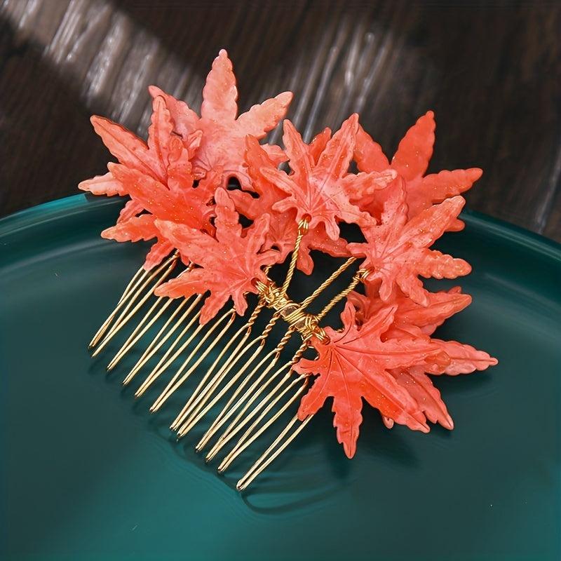 Maple Leaf Hair Comb Ancient Style Hair Accessory