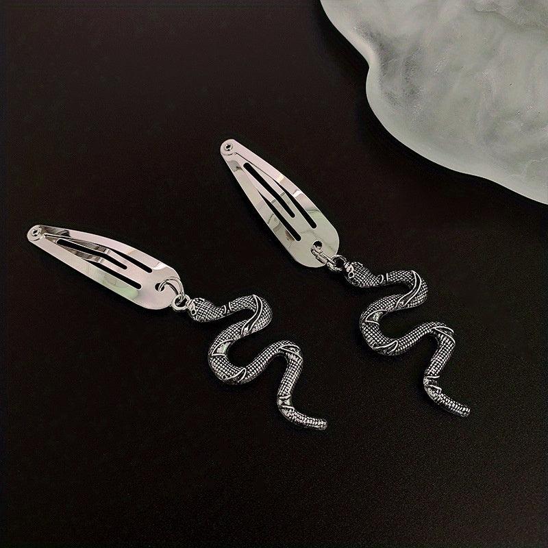 Y2K Punk Silvery Snap Clip Metal Hair Clip
