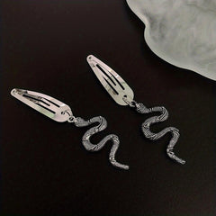 Y2K Punk Silvery Snap Clip Metal Hair Clip