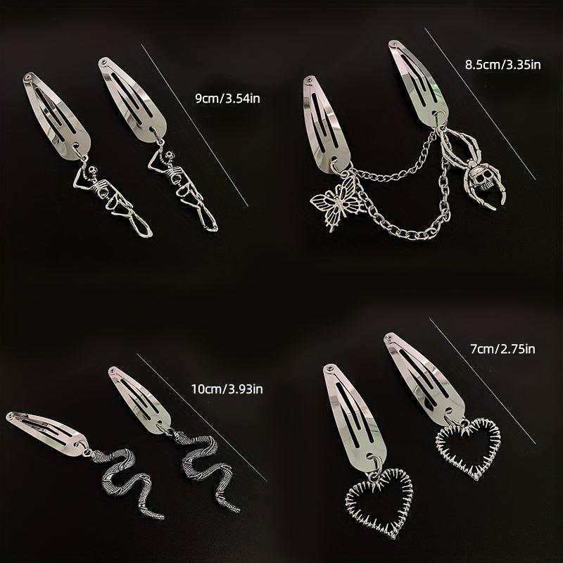 Y2K Punk Silvery Snap Clip Metal Hair Clip