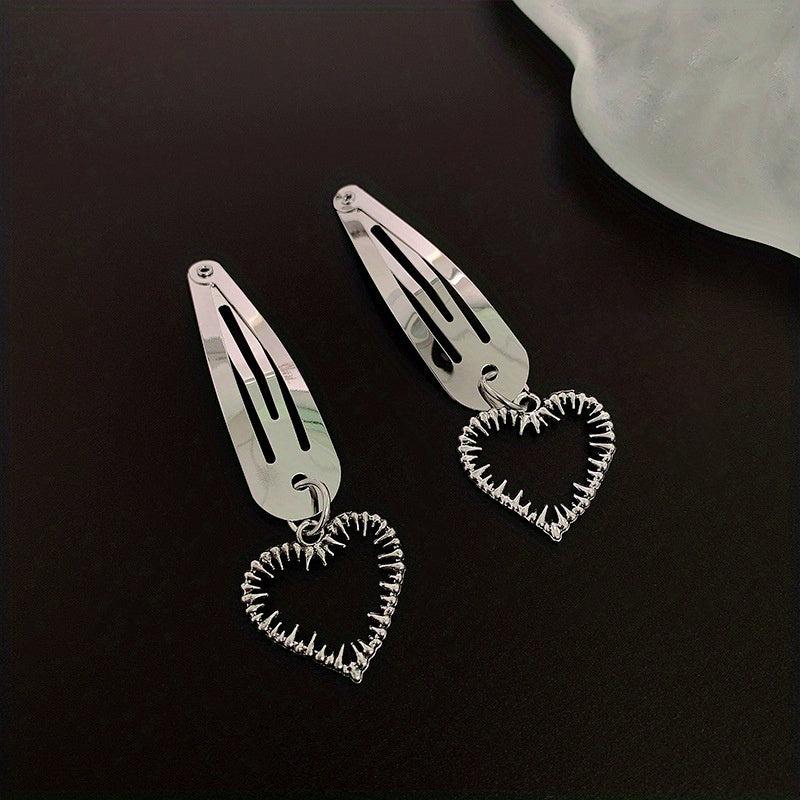 Y2K Punk Silvery Snap Clip Metal Hair Clip