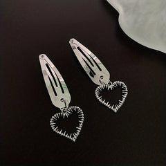 Y2K Punk Silvery Snap Clip Metal Hair Clip