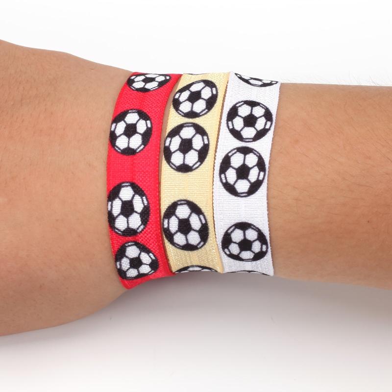 Soccer Pattern Ribbon Hair Ties Ponytail Holder Hair Accessories
