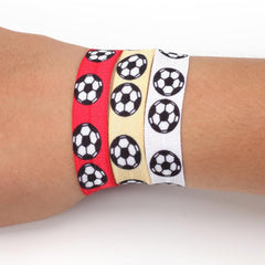 Soccer Pattern Ribbon Hair Ties Ponytail Holder Hair Accessories