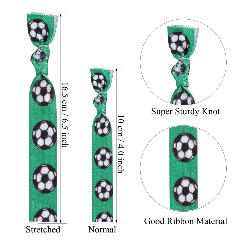 Soccer Pattern Ribbon Hair Ties Ponytail Holder Hair Accessories