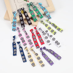 Soccer Pattern Ribbon Hair Ties Ponytail Holder Hair Accessories