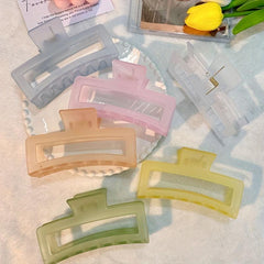Hollow Rectangle Hair Claw for Ponytail Women Girls