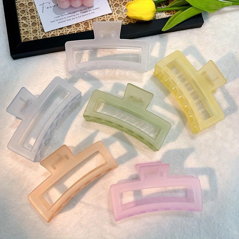 Hollow Rectangle Hair Claw for Ponytail Women Girls