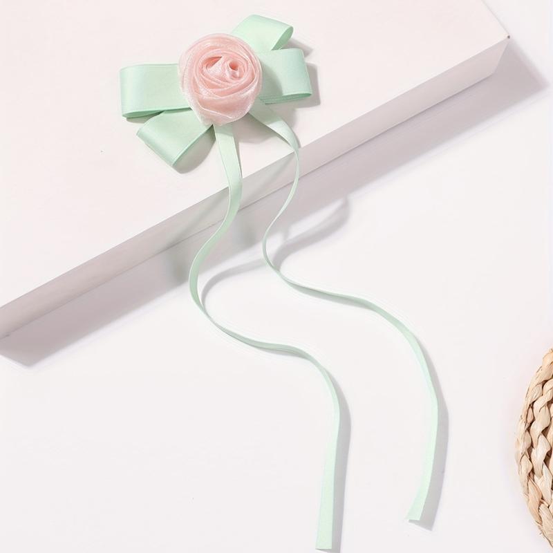 Rose Flower Hair Clip Ribbon Barrette Hair Slides Hair Decoration