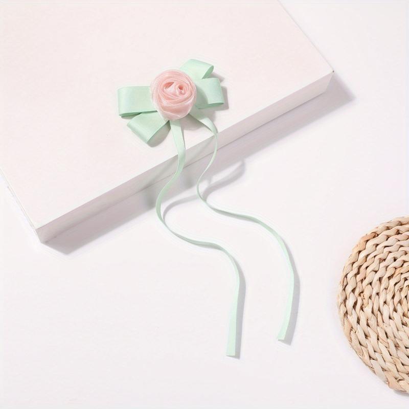 Rose Flower Hair Clip Ribbon Barrette Hair Slides Hair Decoration