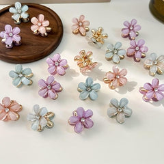 4pcs Flower & Rhinestone Hair Claw Hair Clip Headwear Hair Styling Accessories