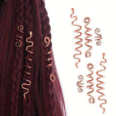 Dreadlock Hair Ring Boho Style Coils Gold Spiral Hair Ring Hair Styling Tool