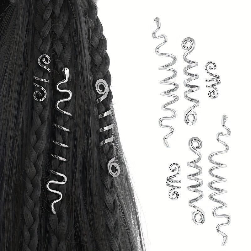 Dreadlock Hair Ring Boho Style Coils Gold Spiral Hair Ring Hair Styling Tool