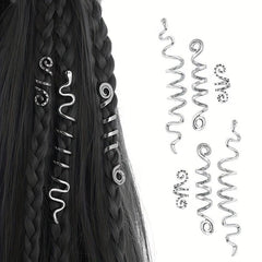 Dreadlock Hair Ring Boho Style Coils Gold Spiral Hair Ring Hair Styling Tool