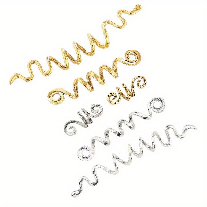 Dreadlock Hair Ring Boho Style Coils Gold Spiral Hair Ring Hair Styling Tool