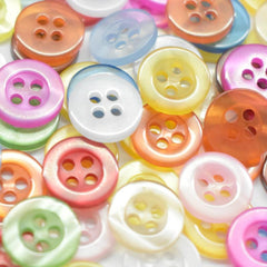 Colorful Translucent Shirt Buttons for Sewing Knitting and Craft Doll Buttons