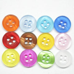 Colorful Translucent Shirt Buttons for Sewing Knitting and Craft Doll Buttons