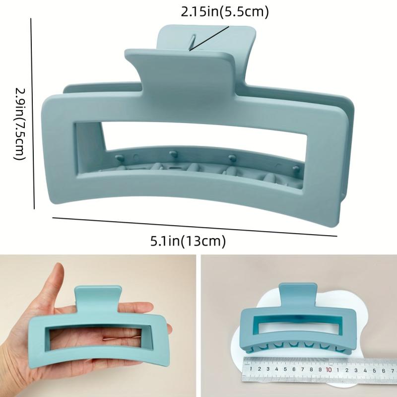 Matte Hollow Rectangle Hair Claws Shark Claw Solid Hair Accessories