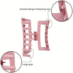Matte Hollow Rectangle Hair Claws Shark Claw Solid Hair Accessories