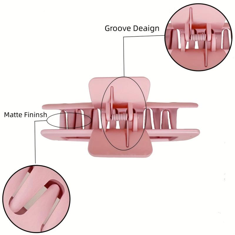 Matte Hollow Rectangle Hair Claws Shark Claw Solid Hair Accessories