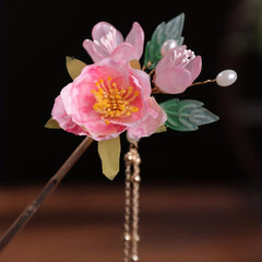 Chinese Style Hair Pin Flower Hair Stick With Pendant