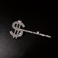 Y2K Alloy Hairpin Rhinestone Dollar Sign Hairpin For Women Girls