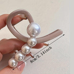 Faux Pearl Hair Claw Small Ponytail Holder for Women