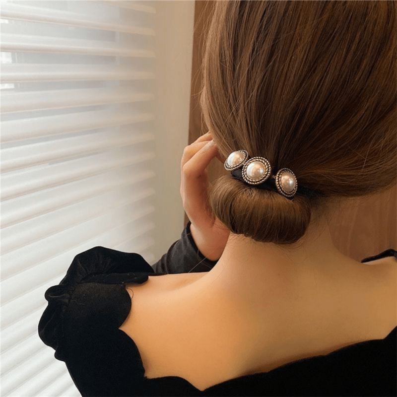 Faux Pearl Hair Braids Styling Accessories Hair Bun DIY Bun Maker