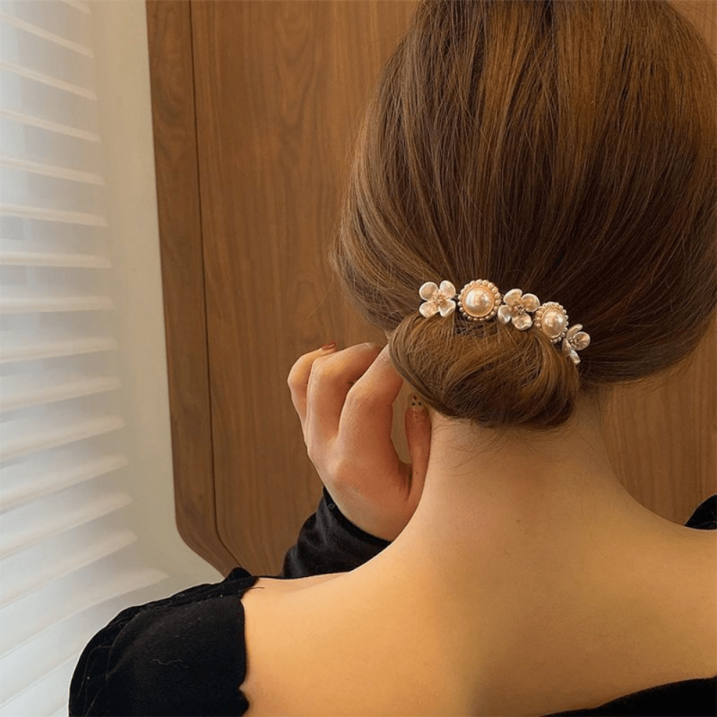 Faux Pearl Hair Braids Styling Accessories Hair Bun DIY Bun Maker