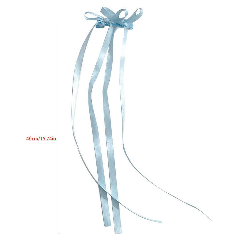 2pcs Braided Hair Ribbon Bow Hair Clip Streamer Headwear