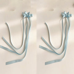2pcs Braided Hair Ribbon Bow Hair Clip Streamer Headwear