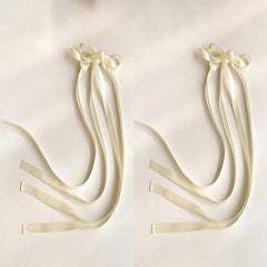2pcs Braided Hair Ribbon Bow Hair Clip Streamer Headwear