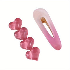 Gradient Duck Billed Heart Hair Clip