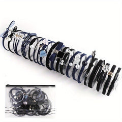 Faux Pearl Hair Rope Ponytail Hair Elastic Rubber Band Set