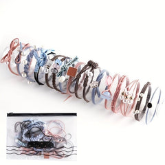 Faux Pearl Hair Rope Ponytail Hair Elastic Rubber Band Set