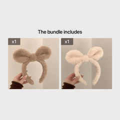 Plush Rabbit Ear Hairband Face Wash Headband Women's Hair Accessories