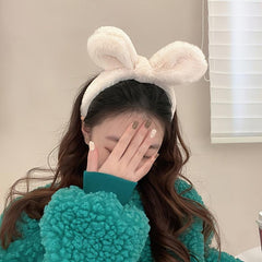 Plush Rabbit Ear Hairband Face Wash Headband Women's Hair Accessories