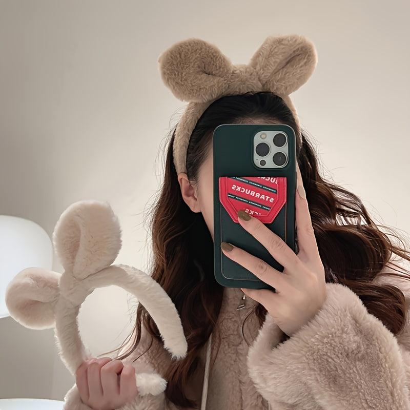 Plush Rabbit Ear Hairband Face Wash Headband Women's Hair Accessories