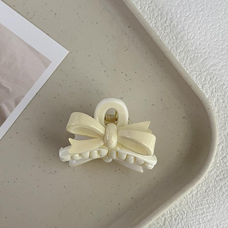 Ribbon Bow Hair Clip Jelly Hair Claw Ponytail Holder